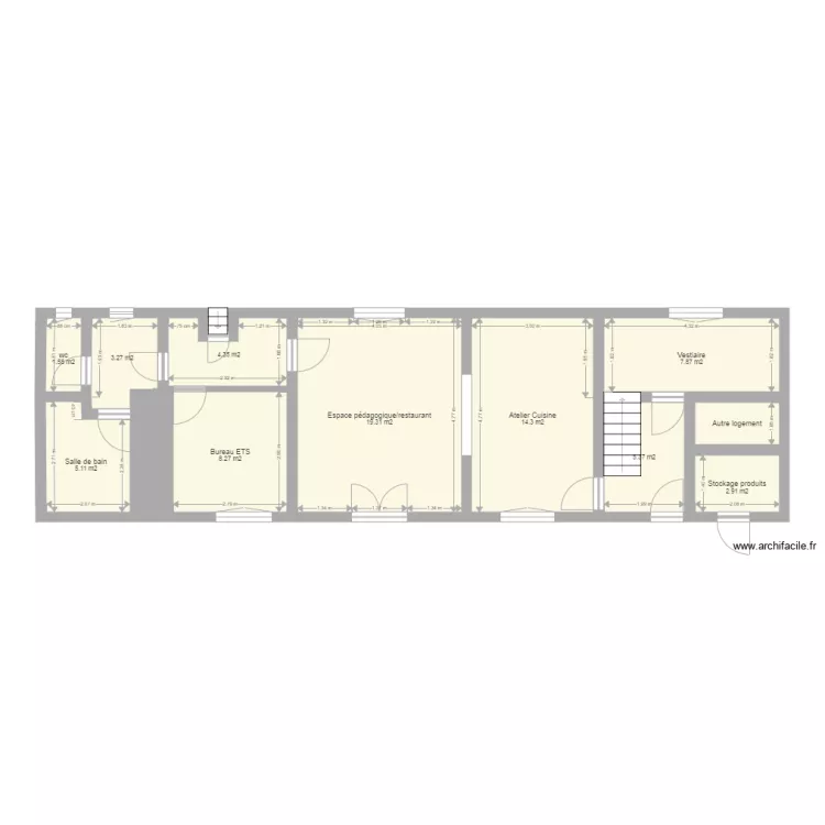 Atelier cuisine. Plan de 
