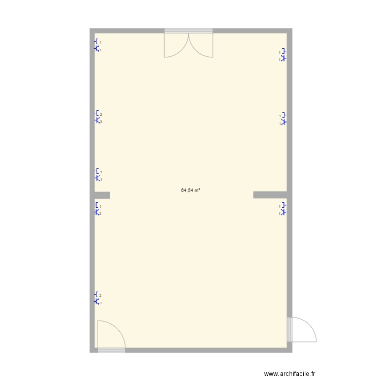 1B38 vide. Plan de 0 pièce et 0 m2