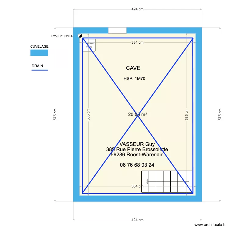 PLAN VASSEUR. Plan de 