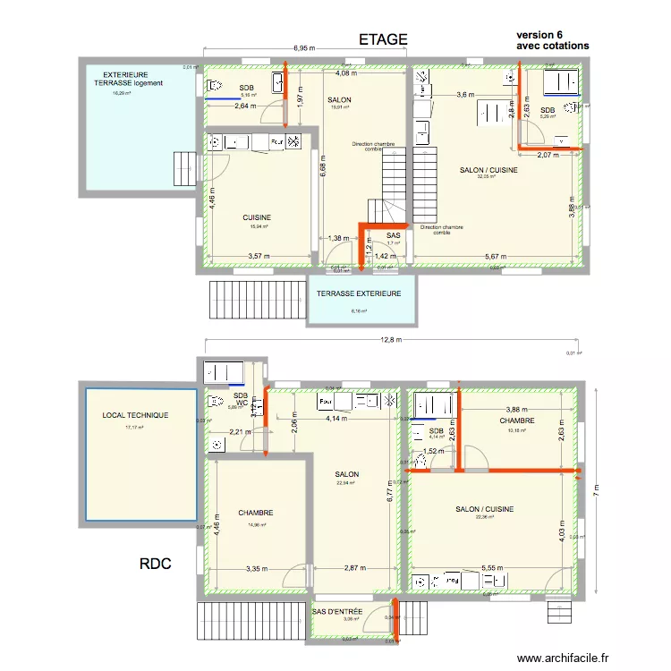 maison SCHNEIDER avec cotations version 6. Plan de 