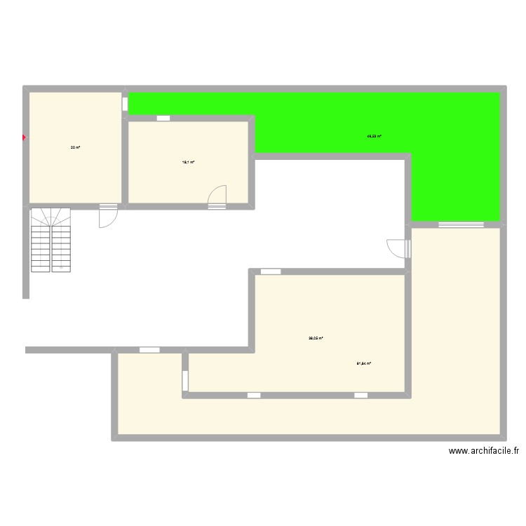 528. Plan de 5 pièces et 187 m2