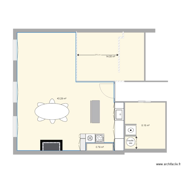 thine. Plan de 0 pièce et 0 m2