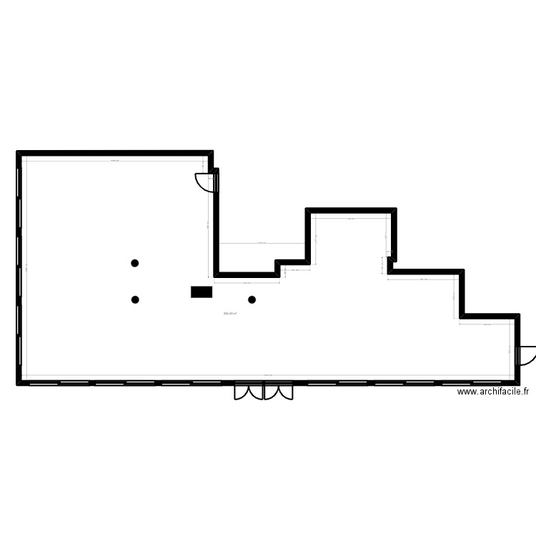 92C35JM Existant. Plan de 1 pièce et 224 m2