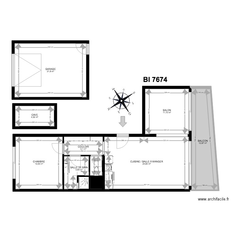 PLANS BI 7674. Plan de 0 pièce et 0 m2