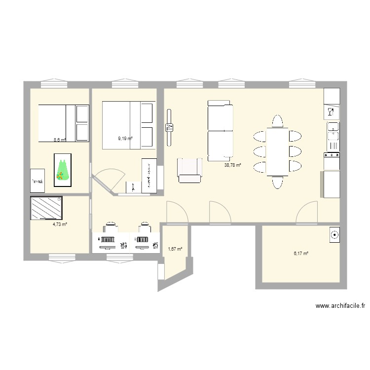 ch audran apres travaux . Plan de 0 pièce et 0 m2