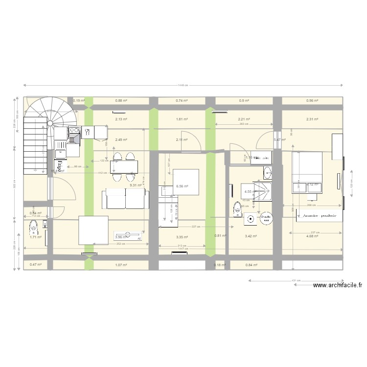 APT16B 20200406 2WC et placard sdb. Plan de 0 pièce et 0 m2