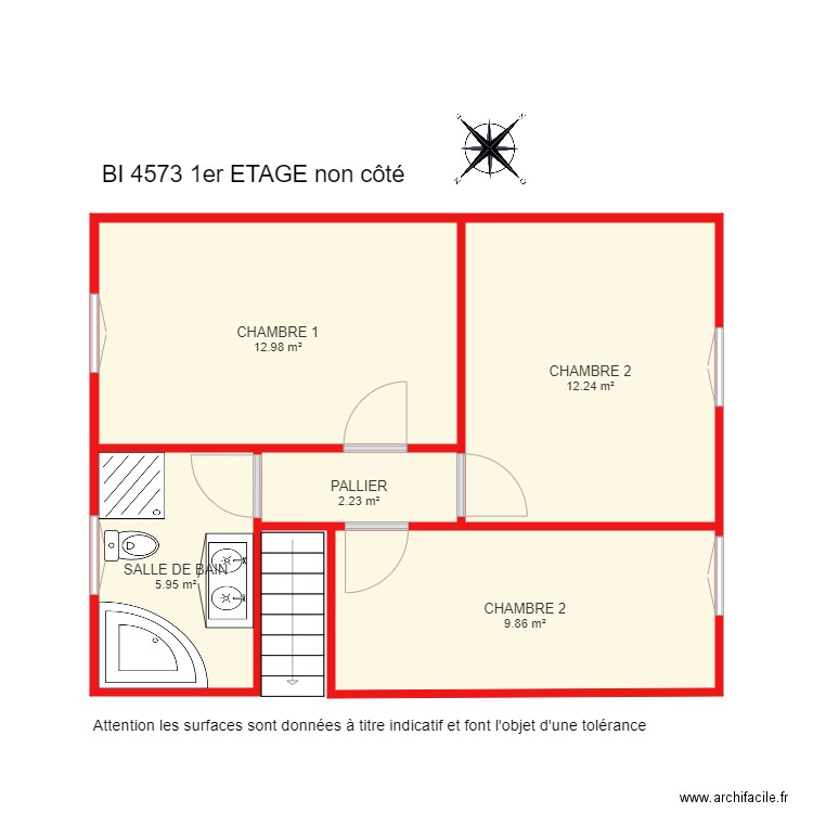 BI 4573 1er étage côté. Plan de 0 pièce et 0 m2