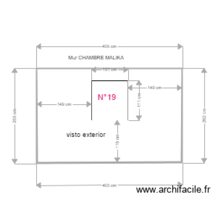 Mur CHAMBRE PARENTma&ccedil;on. Plan de 