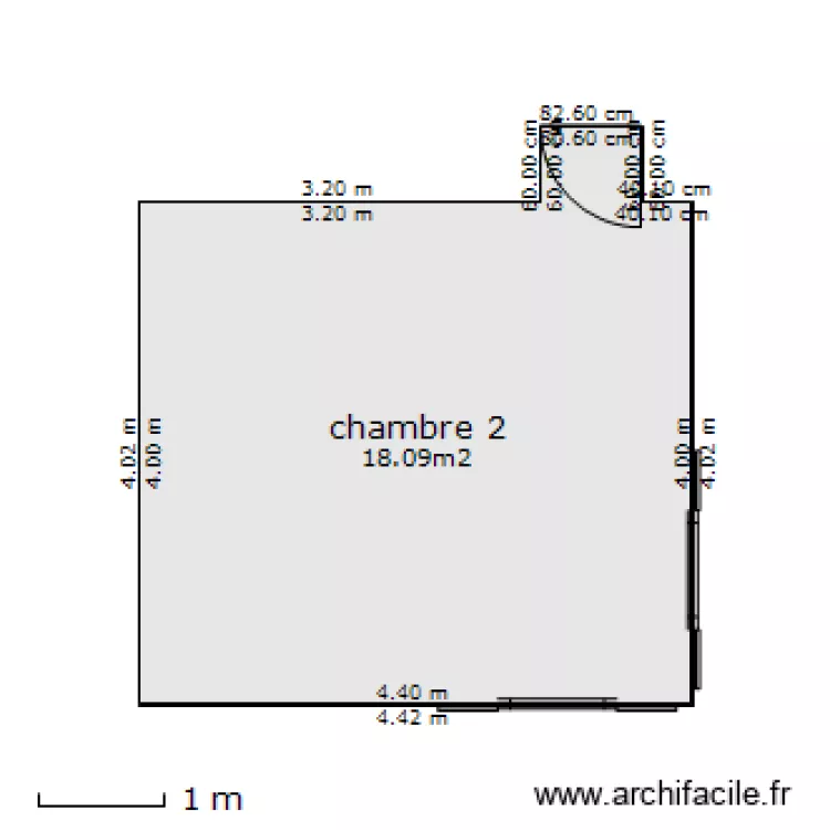 chambre 2. Plan de 