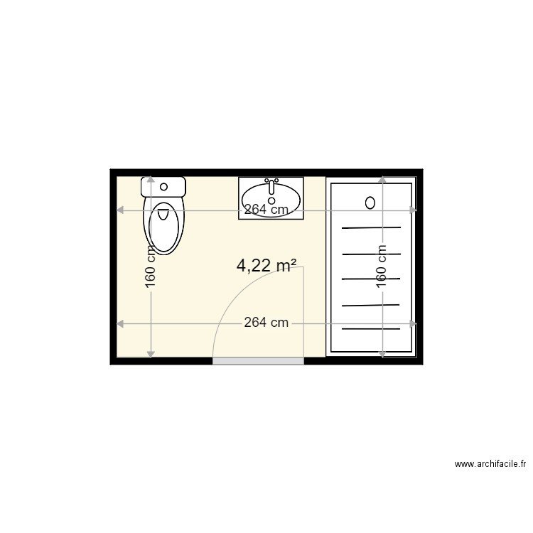 CATENNE MARIANE . Plan de 1 pièce et 4 m2