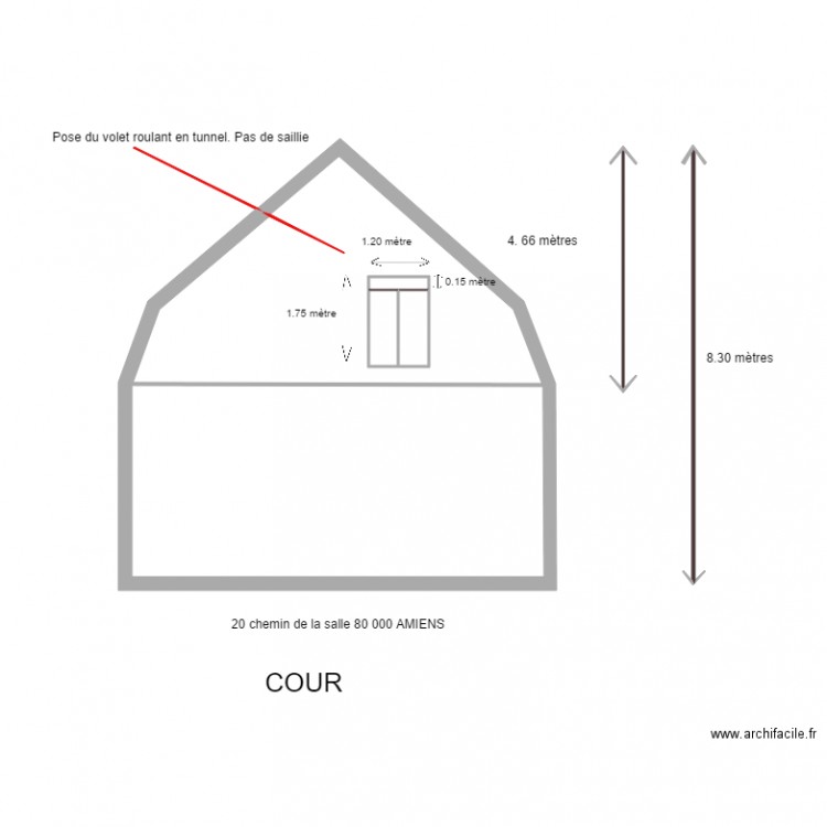 pignon LASALLE pose fenêtre. Plan de 0 pièce et 0 m2