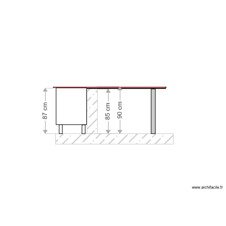 PLAN ELEVATION TABLE CUISINE. Plan de 