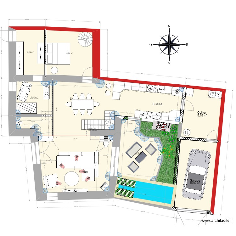 PLAN 2. Plan de 21 pièces et 265 m2