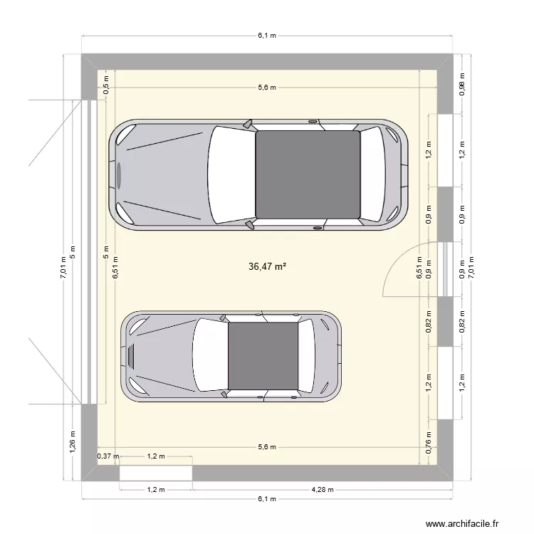 garage 2 voitures. Plan de 