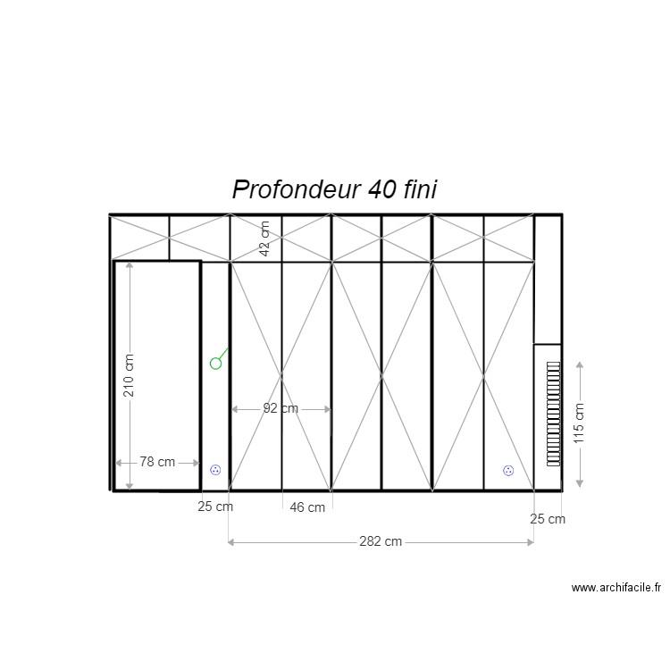 placard chambre jd ext. Plan de 0 pièce et 0 m2