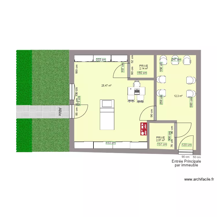CABINET MASSEUR KINESITHERAPEUTE APRES TRAVAUX. Plan de 