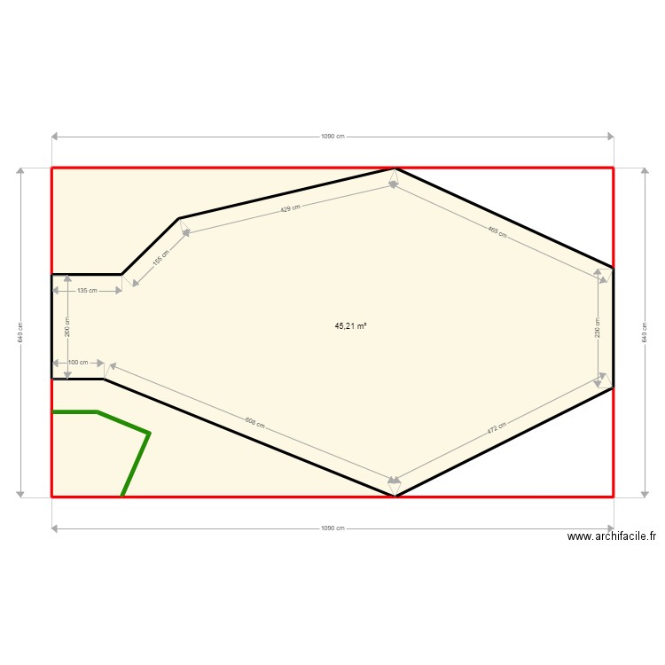 Piscine V3. Plan de 6 pièces et 68 m2