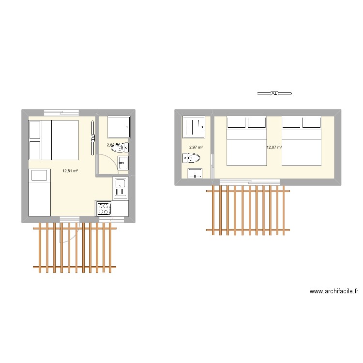 petit bungalow. Plan de 0 pièce et 0 m2