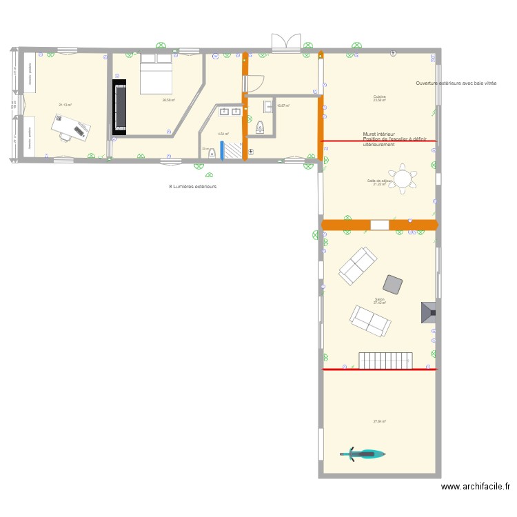 Plan complet maison Molieres cuisine Atelier. Plan de 0 pièce et 0 m2