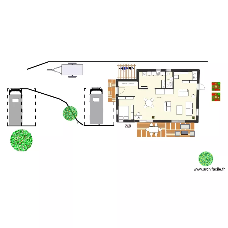 Smu chalet avant demolition plate forme parking. Plan de 