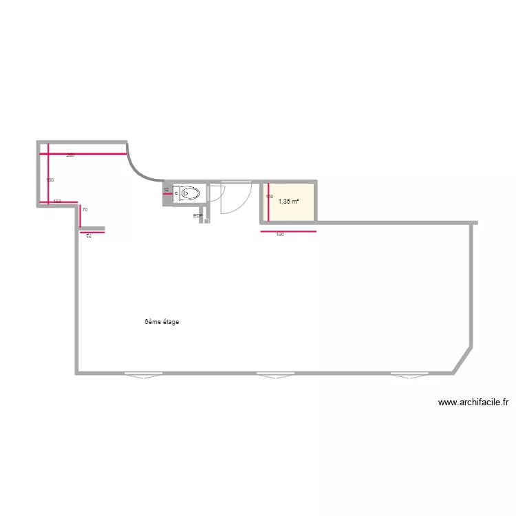 AILLERET 6&egrave;me &eacute;tage. Plan de 