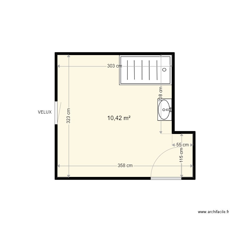 DEDONCKER GERARD . Plan de 1 pièce et 10 m2