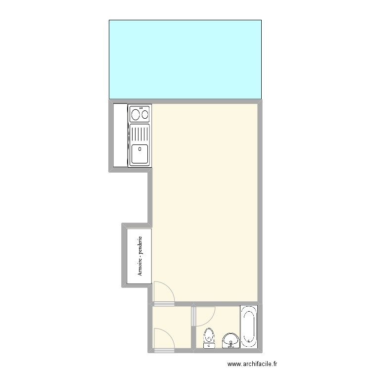 LE MONTAIGNE. Plan de 3 pièces et 71 m2