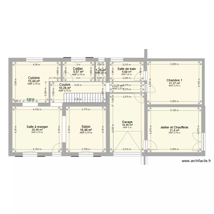 Savonni&eacute;re chauffage. Plan de 