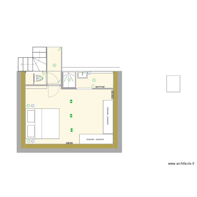 chambre. Plan de 0 pièce et 0 m2