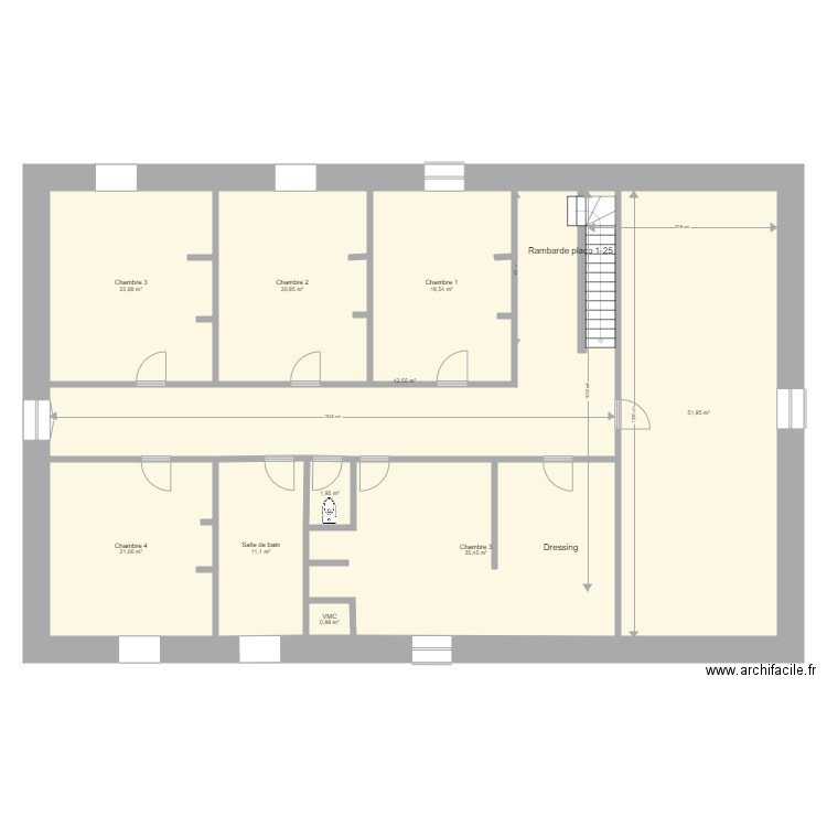 La grée 7 nov. Plan de 10 pièces et 228 m2