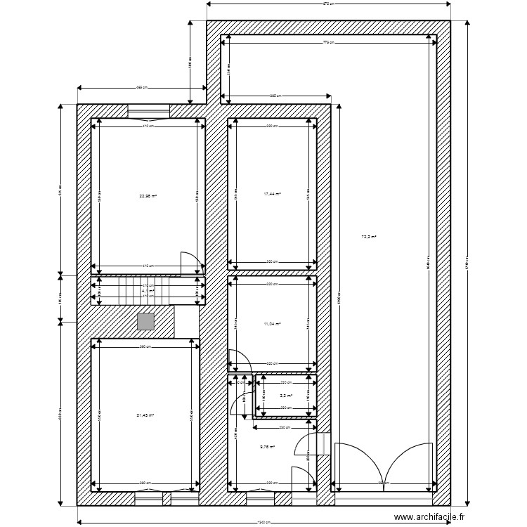 ULU RDC. Plan de 8 pièces et 162 m2