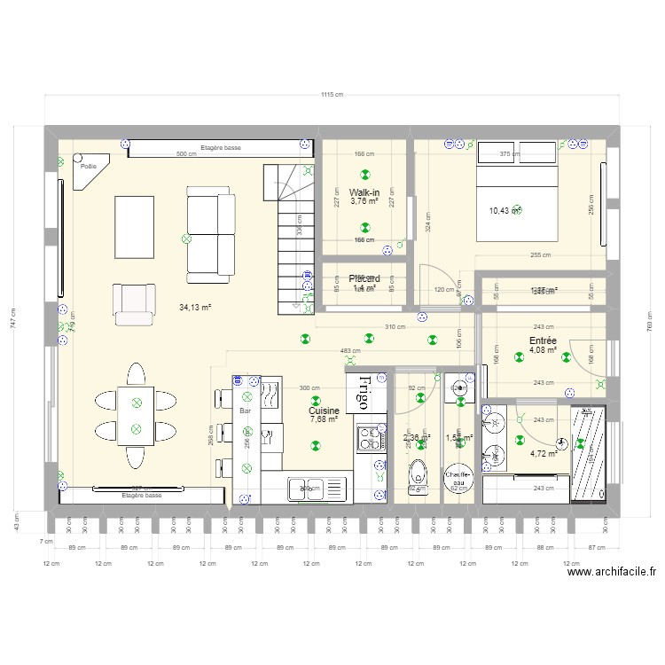 23x30 RDC. Plan de 0 pièce et 0 m2