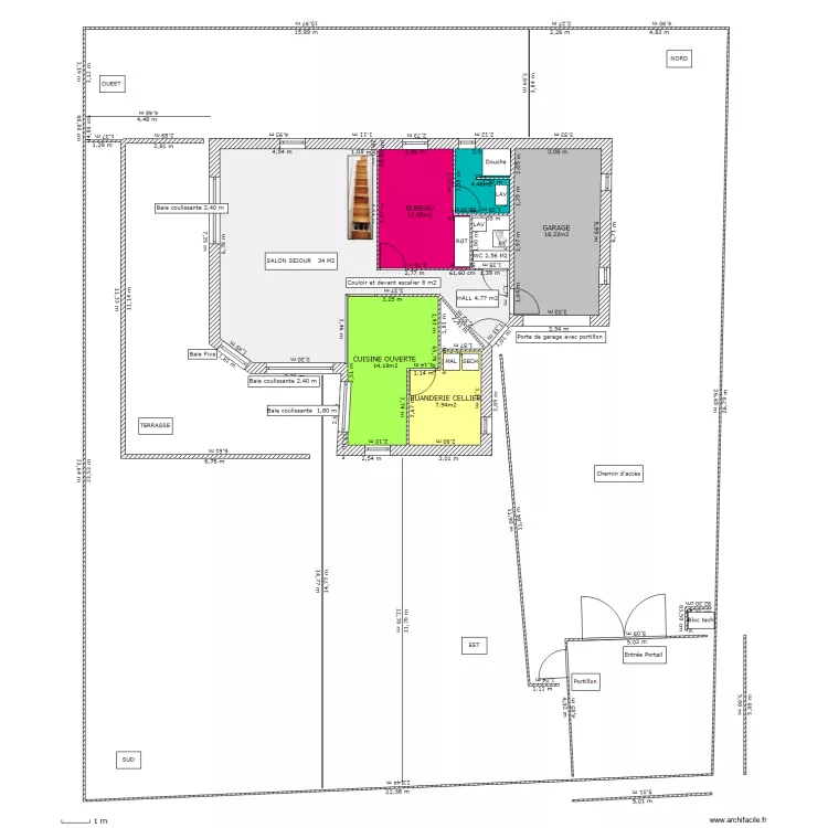 PLAN TERRAIN ET MAISON (PIECES). Plan de 