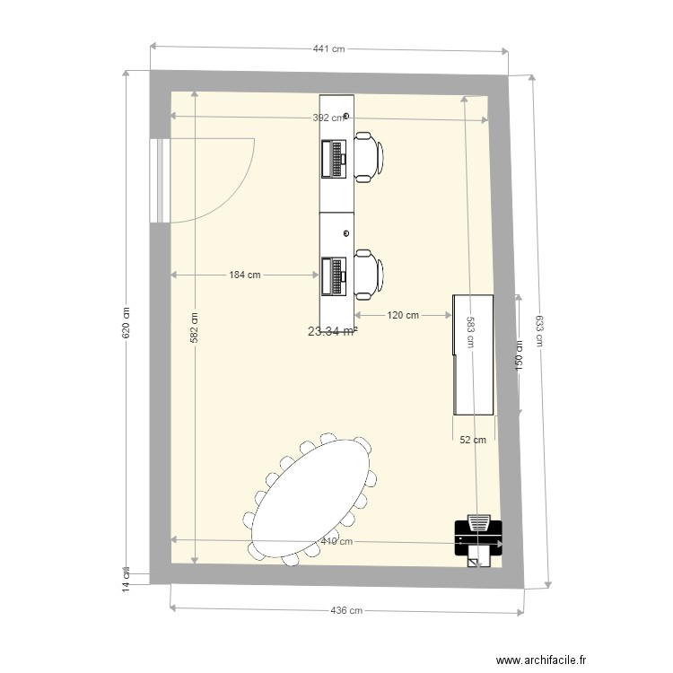 Bureau. Plan de 0 pièce et 0 m2