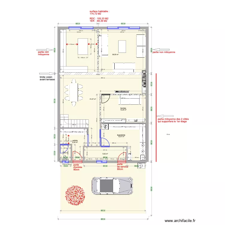dernier 1er Deneuville. Plan de 
