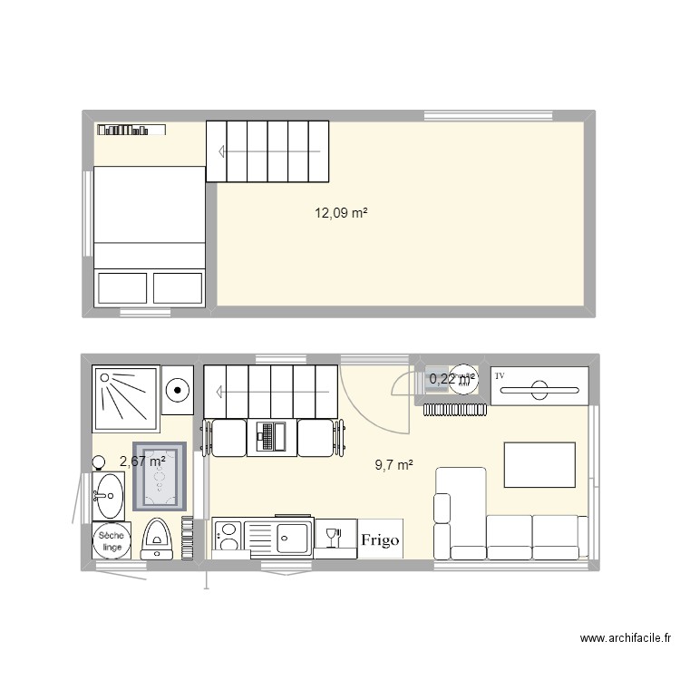 dgfsdkbvqsdvg. Plan de 4 pièces et 25 m2