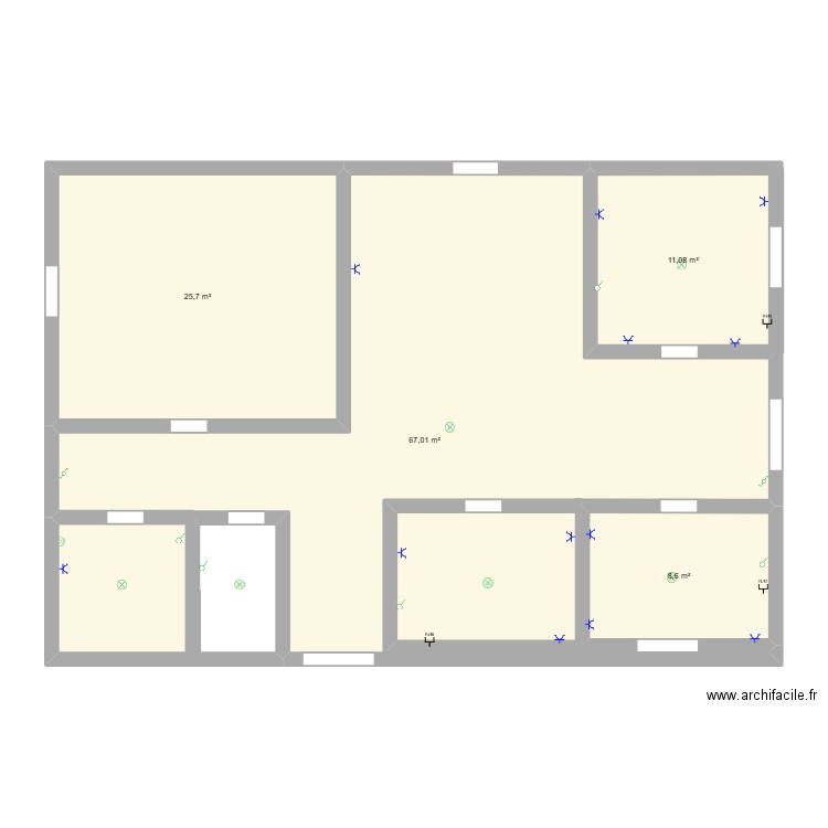 999. Plan de 4 pièces et 112 m2