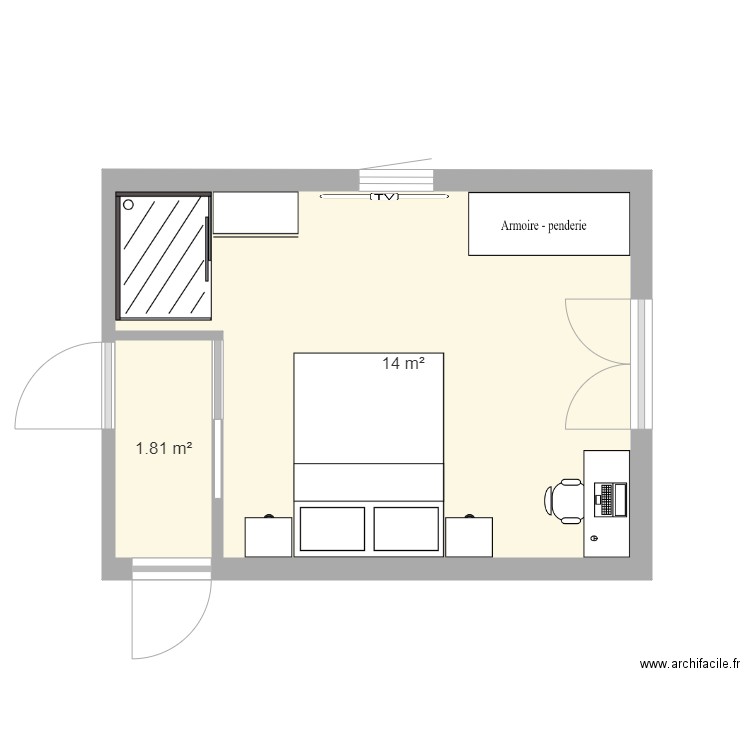 Chambre parentale V3. Plan de 0 pièce et 0 m2