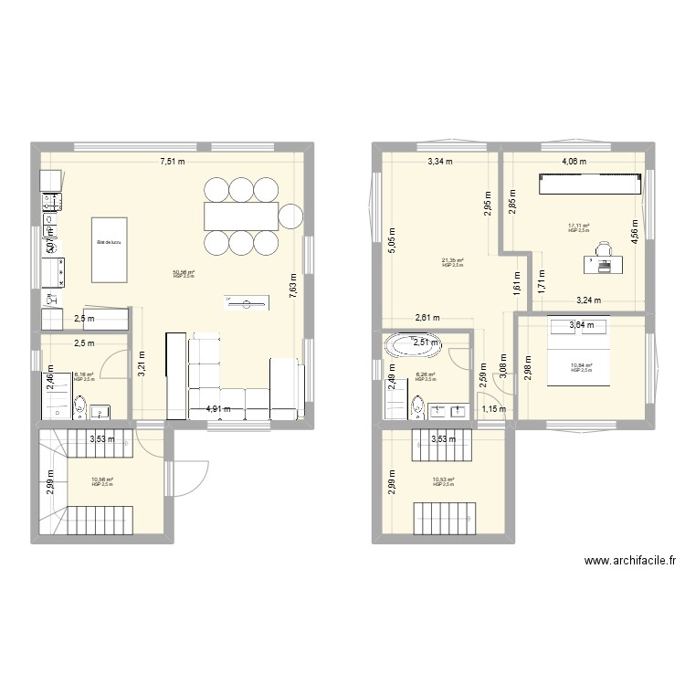 PARTER PLAN EXTINS. Plan de 8 pièces et 133 m2