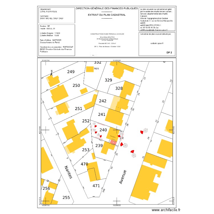DP 2 BOUTON THARON. Plan de 0 pièce et 0 m2
