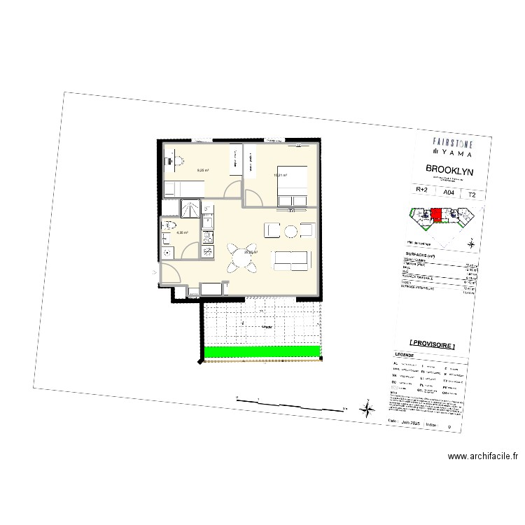 A04. Plan de 4 pièces et 49 m2