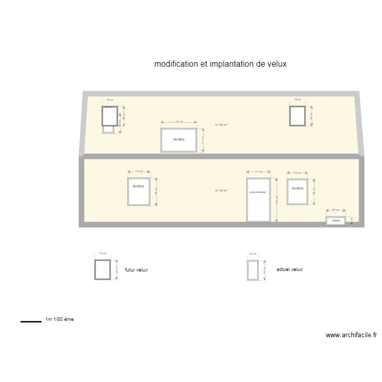 modification et implantation de velux 2. Plan de 0 pièce et 0 m2