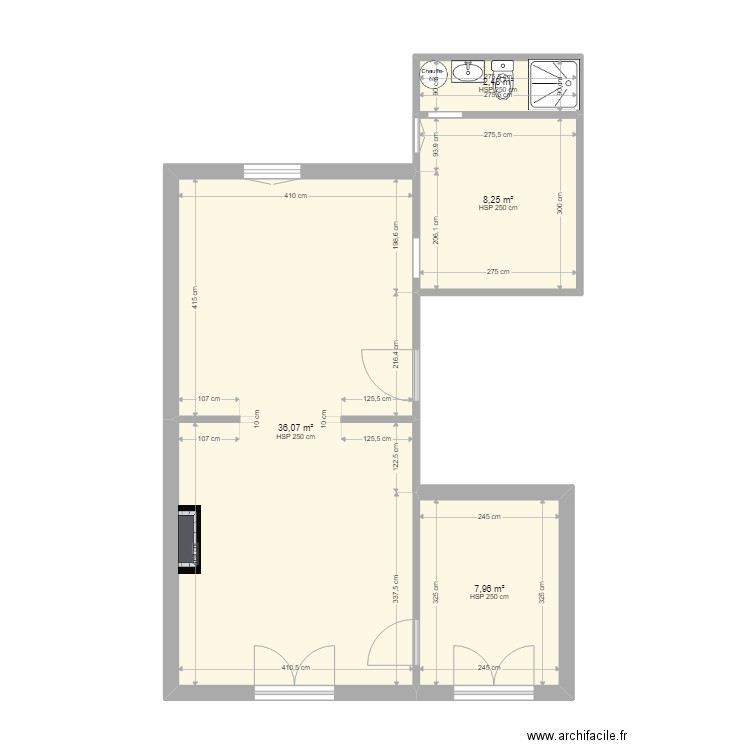 EVE. Plan de 4 pièces et 55 m2