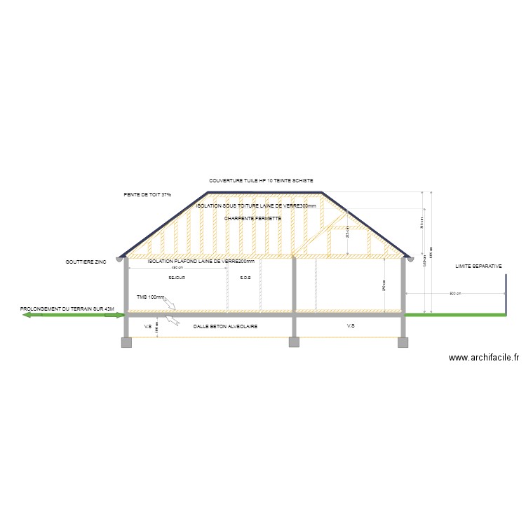 plan de coupe définitif 2. Plan de 0 pièce et 0 m2