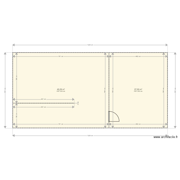 Maison de Pierre cave. Plan de 2 pièces et 73 m2