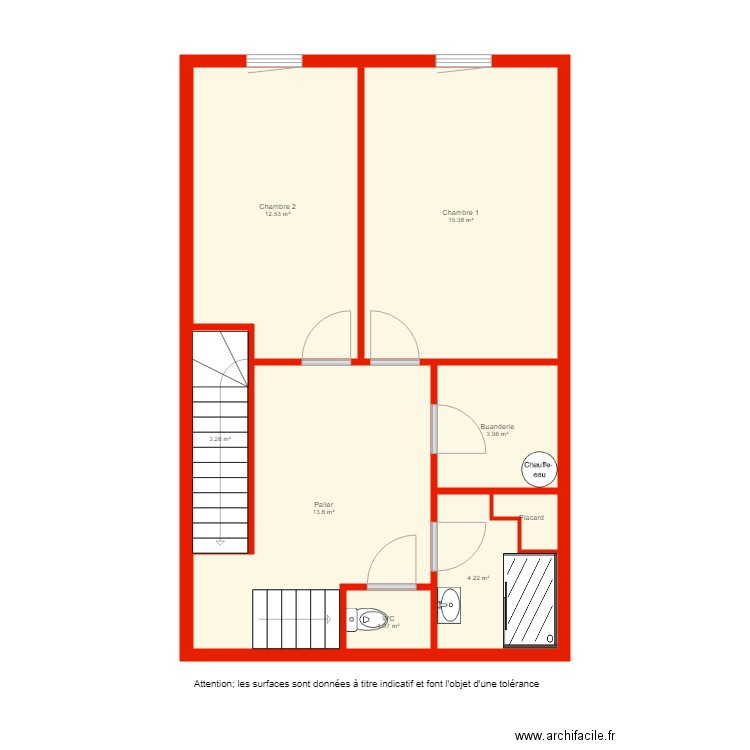 BI 2747 étage 1 non côté. Plan de 0 pièce et 0 m2