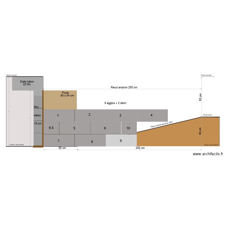 Accés sous la terrasse 3. Plan de 0 pièce et 0 m2