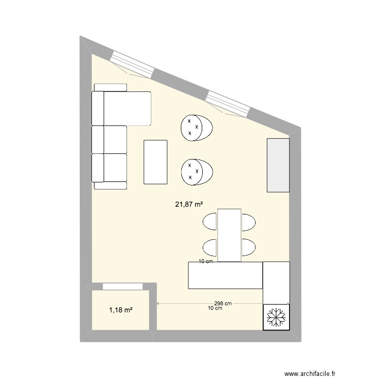 Steinbach Premier. Plan de 2 pièces et 23 m2
