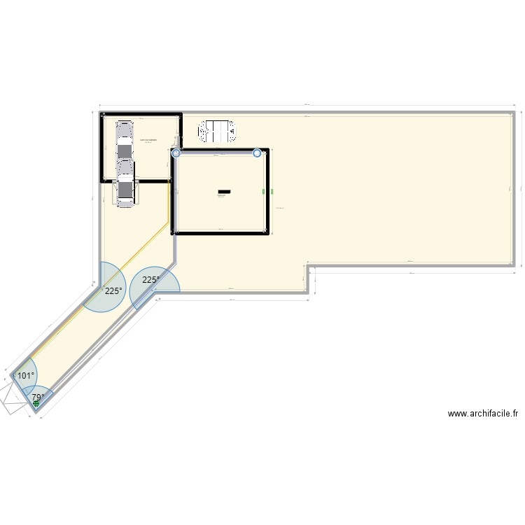 maison vide sanitaire. Plan de 4 pièces et 734 m2