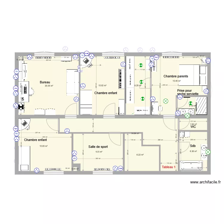 Maison Fillinges Projet 6 Electricit&eacute;. Plan de 
